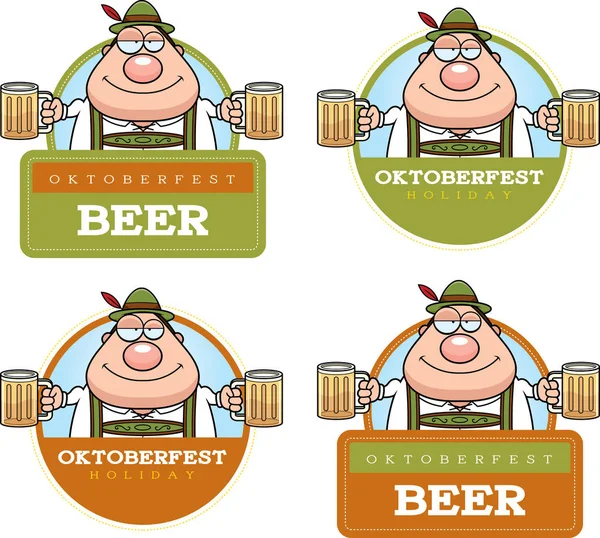 Desenhos animados bêbado Oktoberfest Gráfico — Vetor de Stock