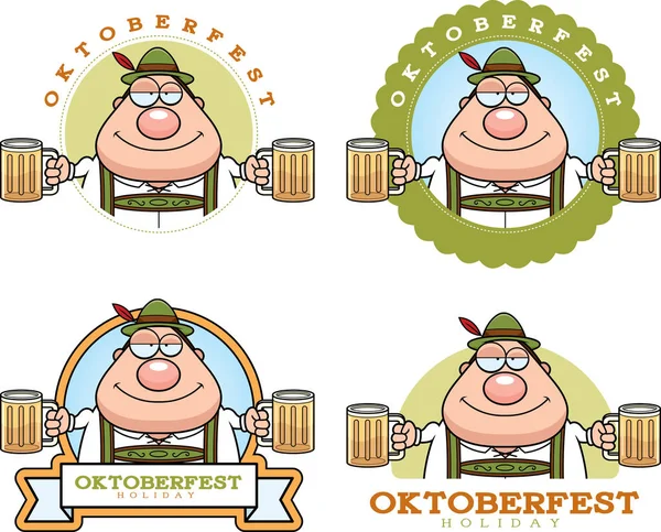 Dibujos animados borracho Oktoberfest Gráfico — Vector de stock