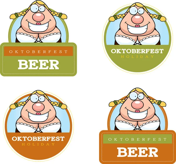 Desenhos animados Oktoberfest mulher gráfico — Vetor de Stock