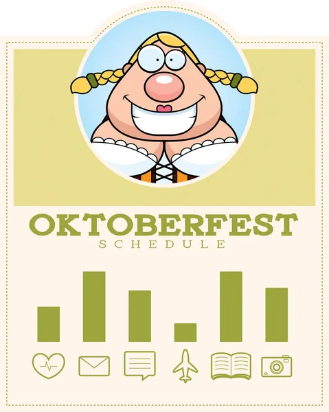 Dibujos animados Oktoberfest Mujer Gráfico — Vector de stock