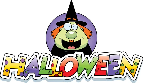 Cartoon Witch Halloween Graphic — Stock Vector