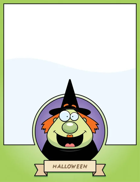 Cartoon heks Halloween afbeelding — Stockvector