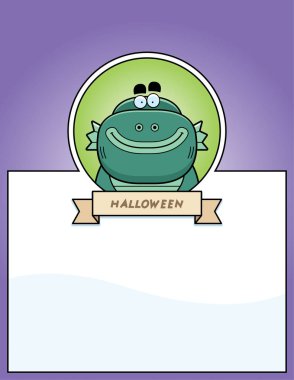 Çizgi film yaratık Cadılar Bayramı grafiği