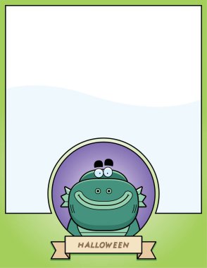 Çizgi film yaratık Cadılar Bayramı grafiği