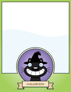 Çizgi film cadı kedi Cadılar Bayramı grafiği