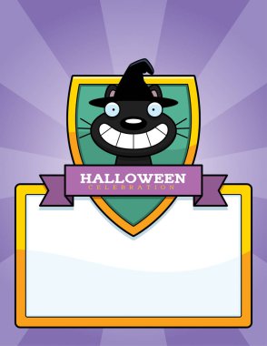 Çizgi film cadı kedi Cadılar Bayramı grafiği