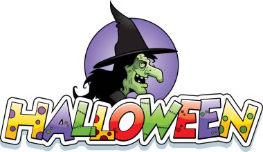 Çizgi film cadı Cadılar Bayramı grafiği