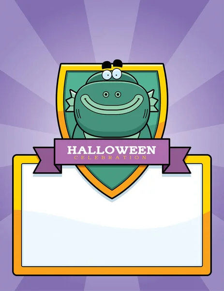 Cartoon Creature Halloween Graphic — Stock Vector