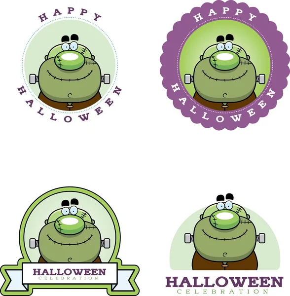 Rajzfilm Monster Halloween grafikus — Stock Vector