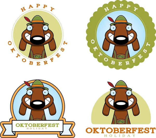 Cartoon Oktoberfest hond afbeelding — Stockvector
