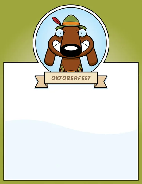Grafica del cane Oktoberfest del fumetto — Vettoriale Stock