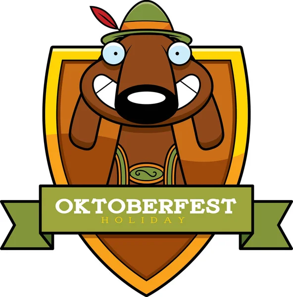 Gráfico de cão dos desenhos animados Oktoberfest — Vetor de Stock