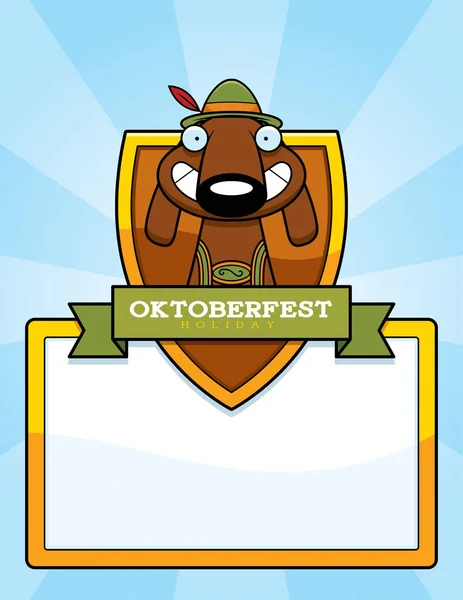 Cartoon Oktoberfest Dog Graphic — Stock Vector