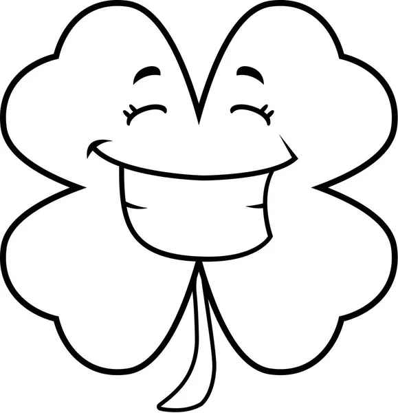 Cartoon Clover Sorridente — Vettoriale Stock