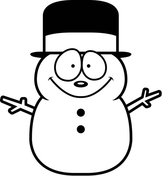 Kreskówka Snowman uśmiechający się — Wektor stockowy
