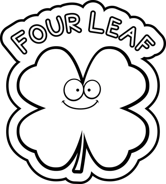 Cartoon Four Leaf Clover Text — Stock vektor