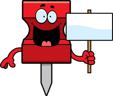 Çizgi film Pushpin işaret