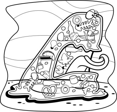 Çizgi film çöp canavarı