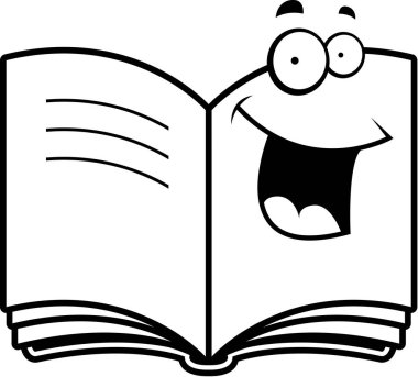 kitap gülümseyen cartoon