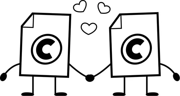 Cartoon Copyright Amour — Image vectorielle