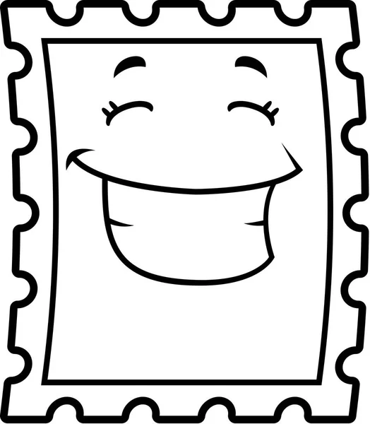 Sello de dibujos animados sonriendo — Vector de stock