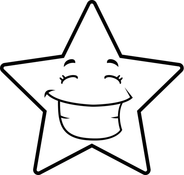 Estrella de dibujos animados sonriendo — Vector de stock