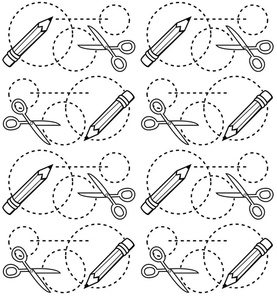 Desenhos animados padrão lápis —  Vetores de Stock