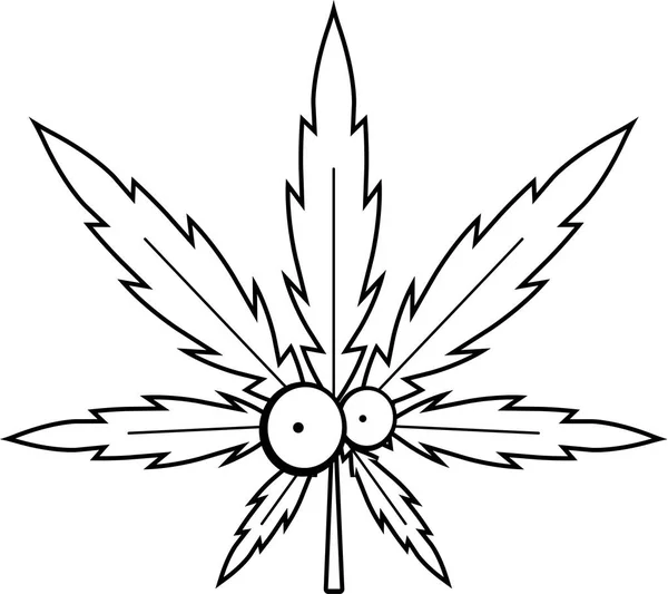 Hoja de marihuana de dibujos animados — Archivo Imágenes Vectoriales