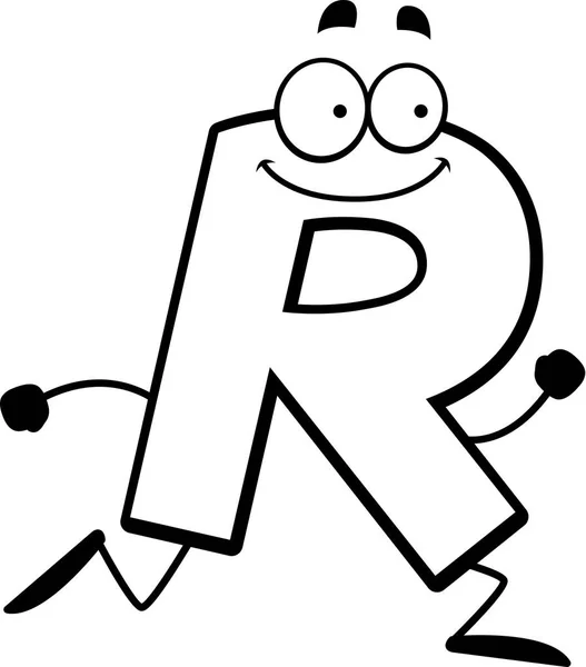 Cartoon R Running — Stock vektor