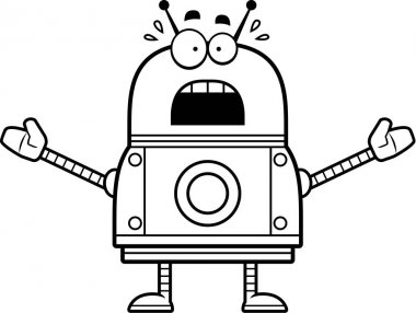 Korkmuş kırmızı Robot