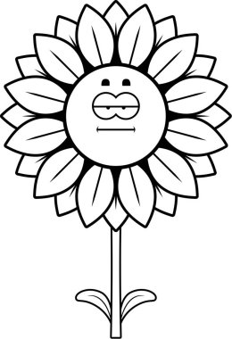 Çizgi film sakin ayçiçeği