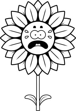 Çizgi film korkmuş ayçiçeği