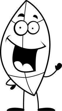 Çizgi film yaprak sallayarak