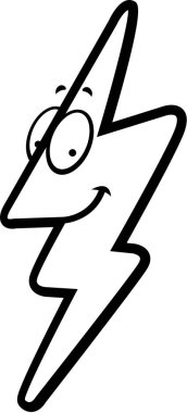 Karikatür yıldırım gülümseyen