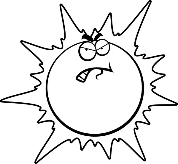 Dibujos animados enojado sol — Vector de stock