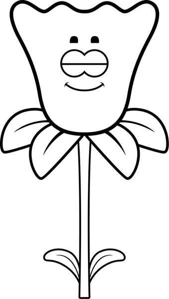 Cartoon Sleeping Daffodil - Stok Vektor