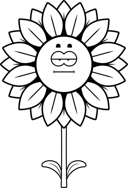 Karikatur ruhige Sonnenblume — Stockvektor