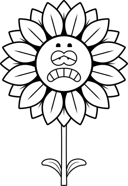 Cartoon Sad Sunflower — Stock Vector
