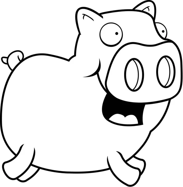 Cartoon Pig Running — Stock Vector