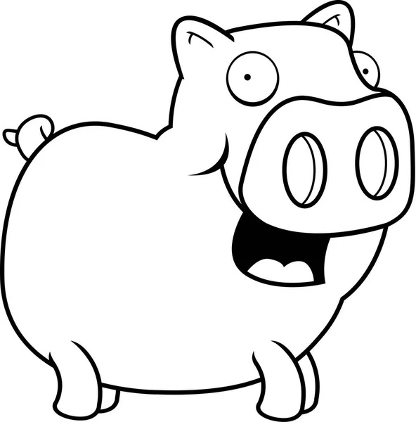 Cartoon Pig Smiling — Stock Vector