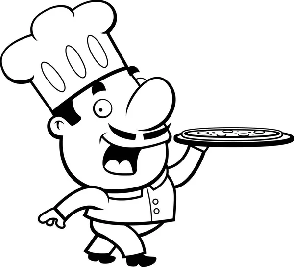 Chef de pizza de desenhos animados — Vetor de Stock
