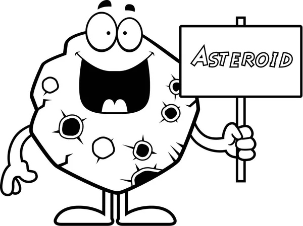 Signo de asteroide de dibujos animados — Vector de stock