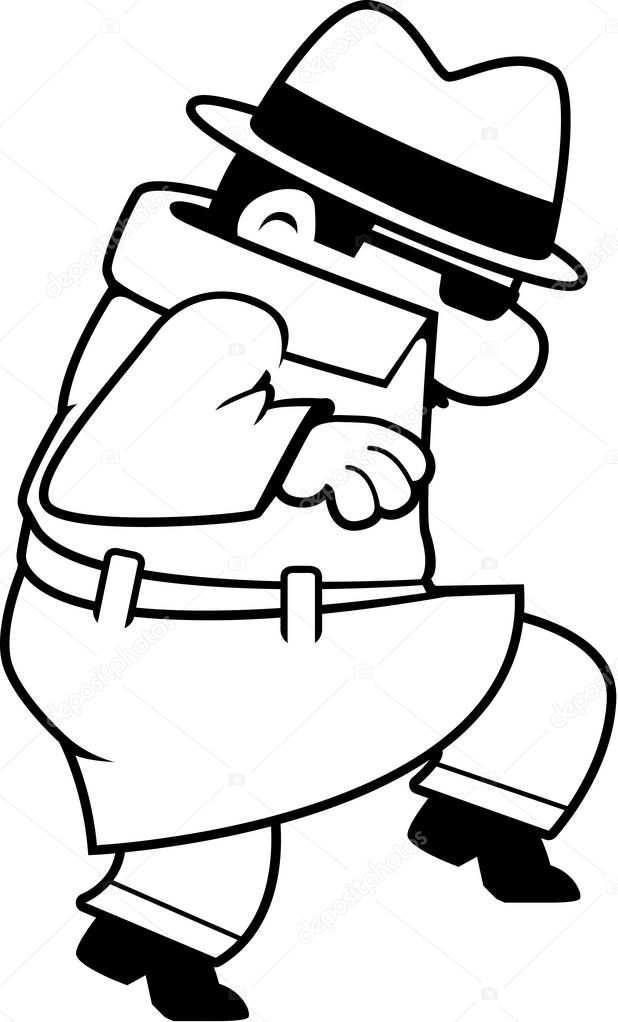 Dessin animé espion furtivement — Image vectorielle ... Dessin animé espion furtivement — Image vectorielle ...