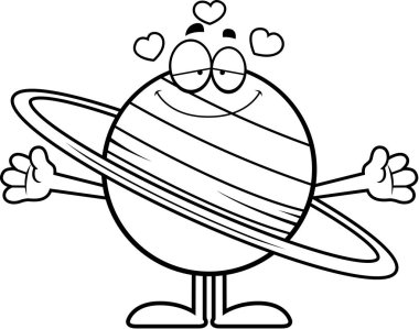 Çizgi film Saturn kucaklama