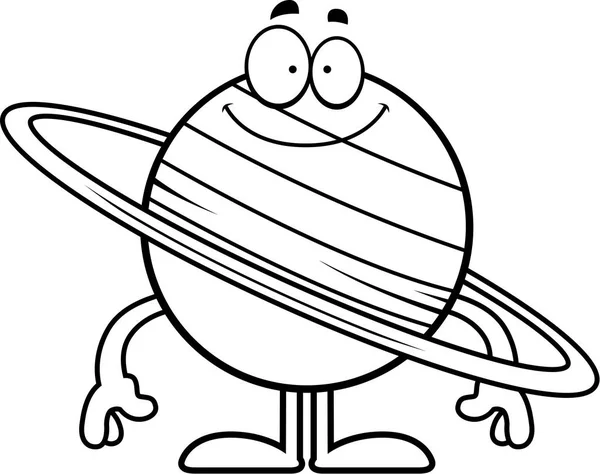 행복 한 만화 토성 — 스톡 벡터