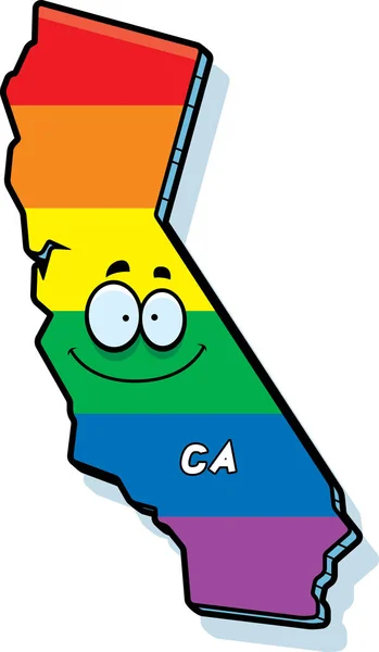 Desenhos animados Califórnia Casamento gay —  Vetores de Stock