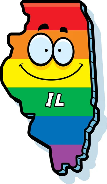 Kreslený Illinois Gay manželství — Stockový vektor