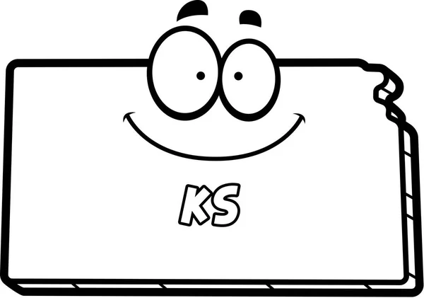 Dibujos animados Kansas sonriendo — Vector de stock