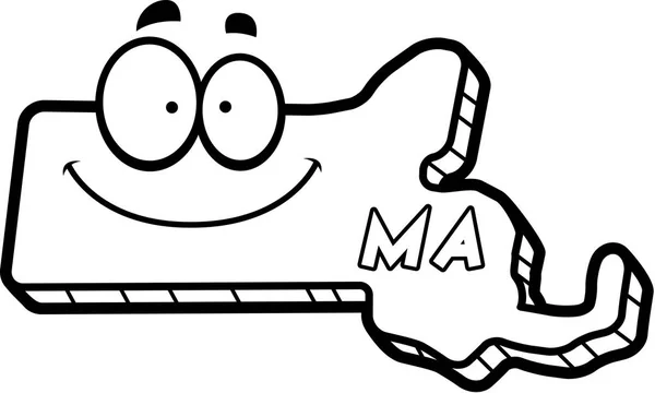 Dibujos animados Massachusetts sonriendo — Vector de stock