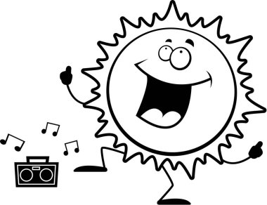 Çizgi film güneş dans